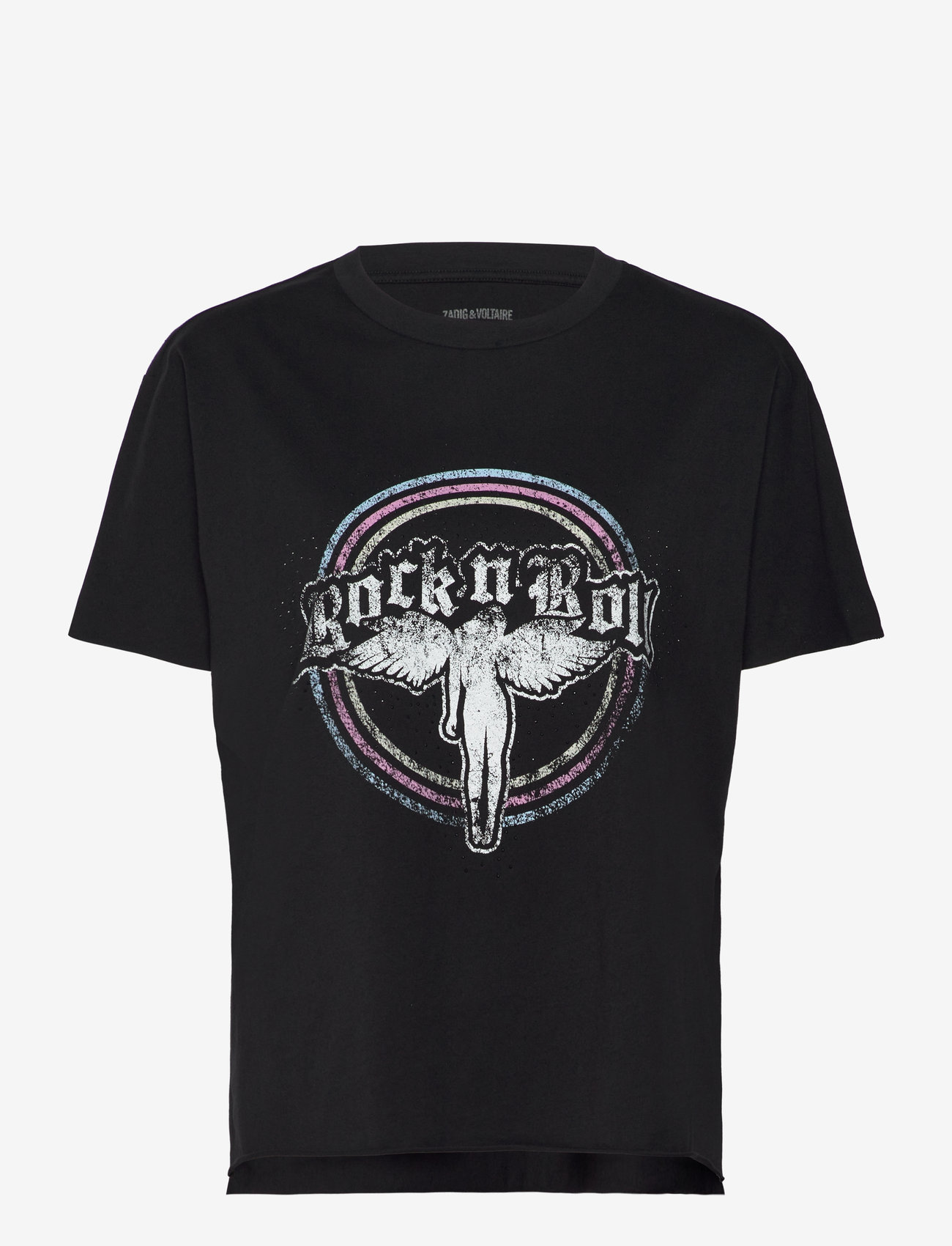 Zadig & Voltaire - TOMMER HC FALLEN ANGEL STRASS - t-shirts - black - 1