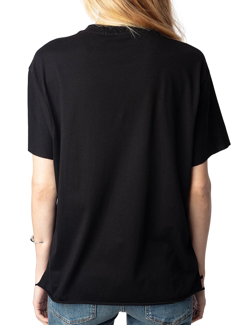 Zadig & Voltaire - TOMMER HC FALLEN ANGEL STRASS - t-shirts - black - 4