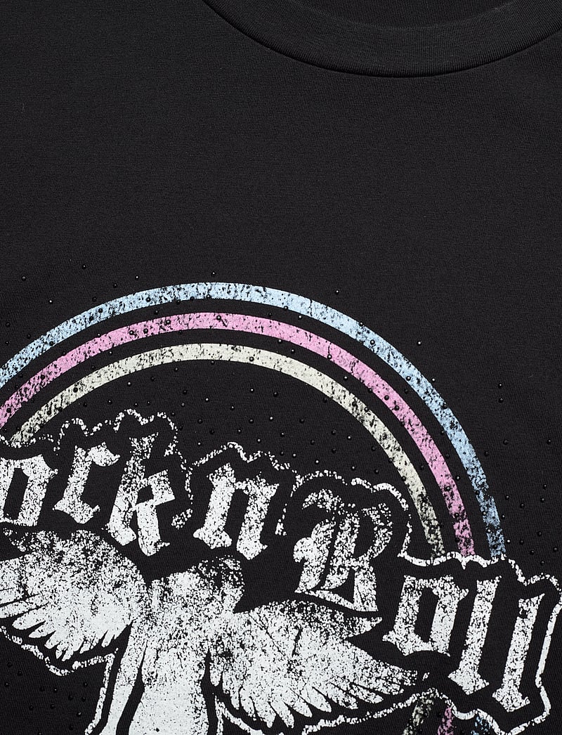 Zadig & Voltaire - TOMMER HC FALLEN ANGEL STRASS - t-shirts - black - 5