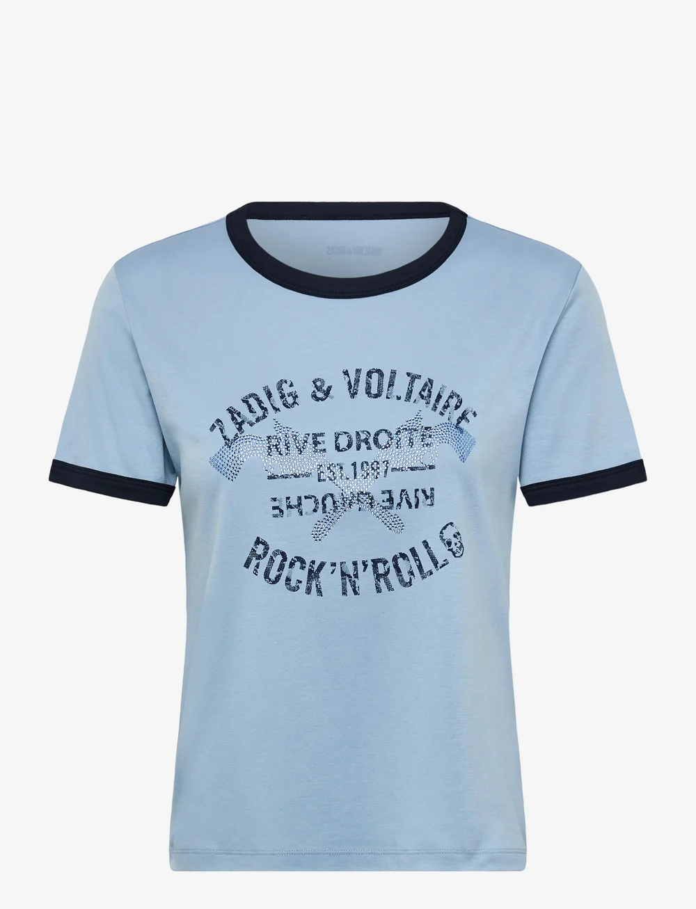 Zadig & Voltaire - WOOS ICO BLASON RDRG STRASS - t-shirts - cloud - 0