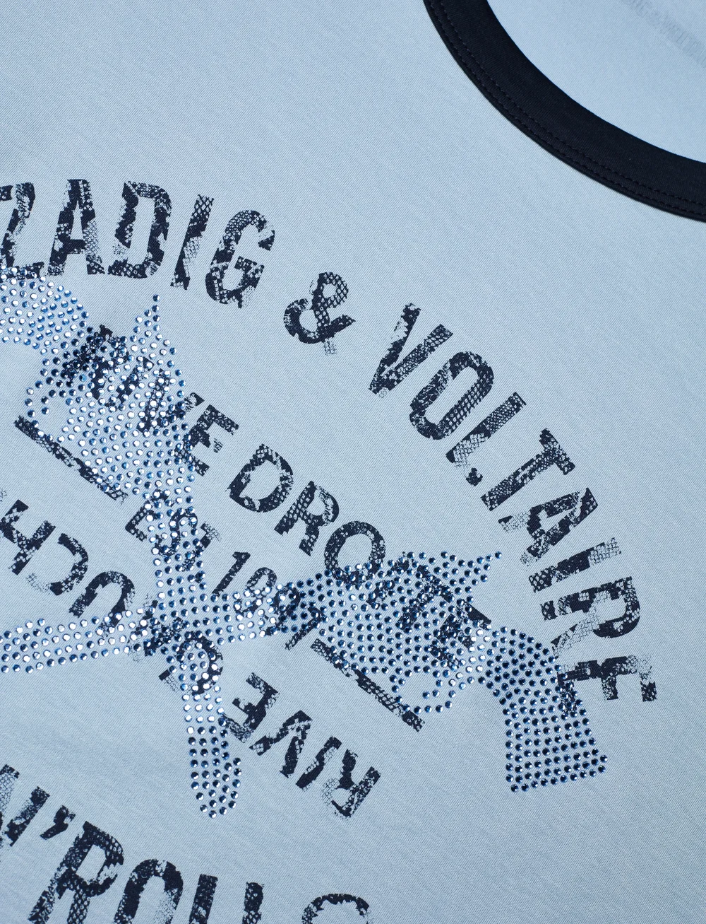 Zadig & Voltaire - WOOS ICO BLASON RDRG STRASS - t-shirts - cloud - 2