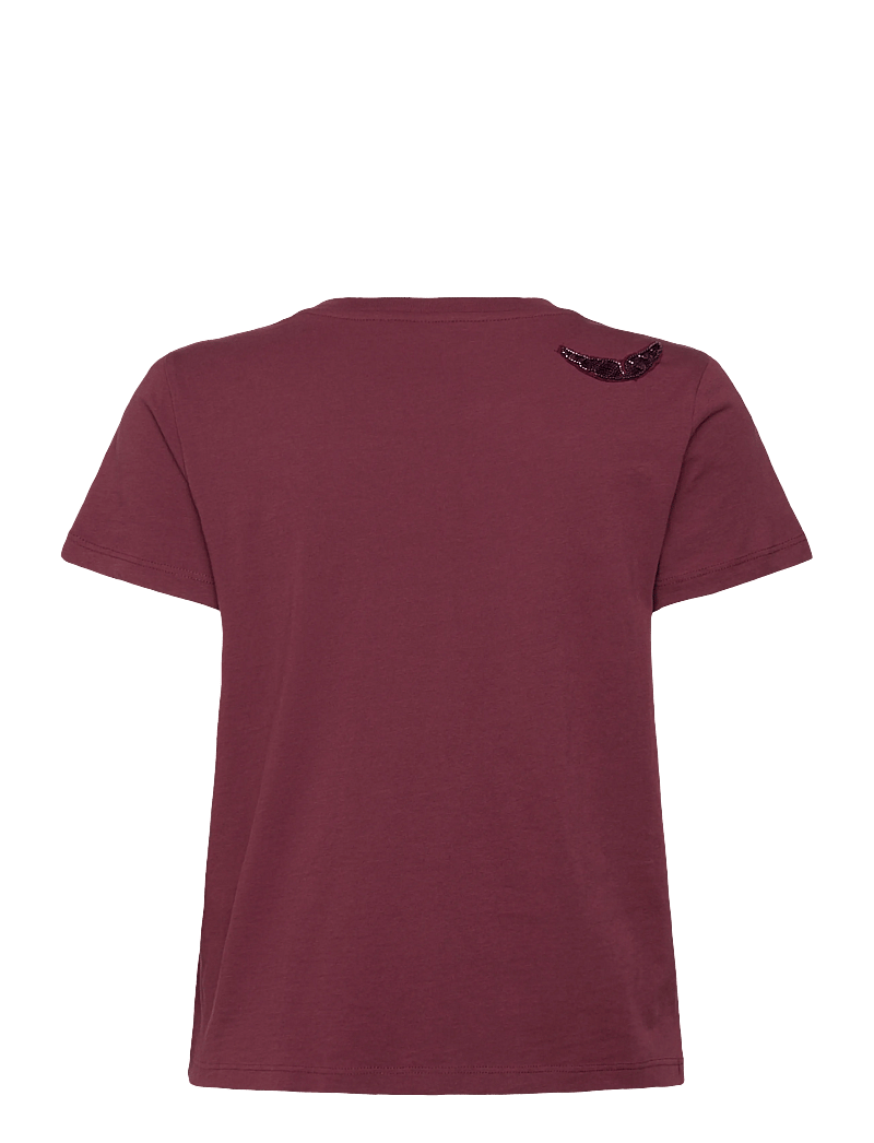 Zadig & Voltaire - ALYS HC EMBROIDERY WINGS - t-shirts - burgundy - 1