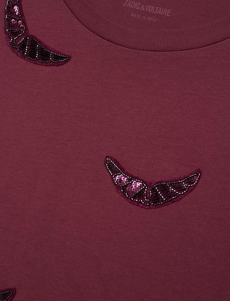 Zadig & Voltaire - ALYS HC EMBROIDERY WINGS - t-shirts - burgundy - 2
