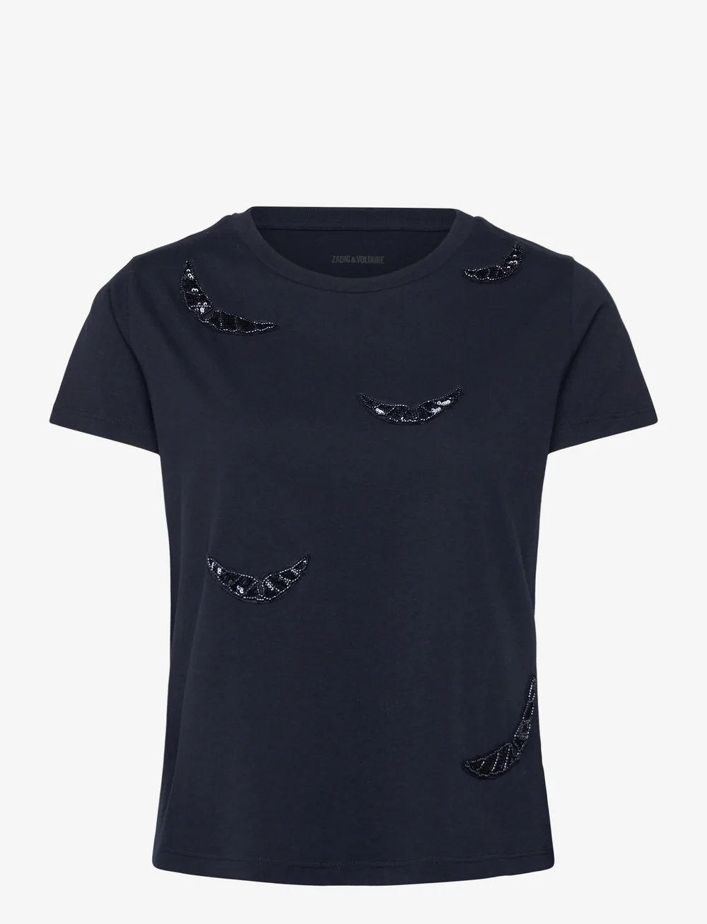 Zadig & Voltaire - ALYS HC EMBROIDERY WINGS - t-shirts - encre - 0