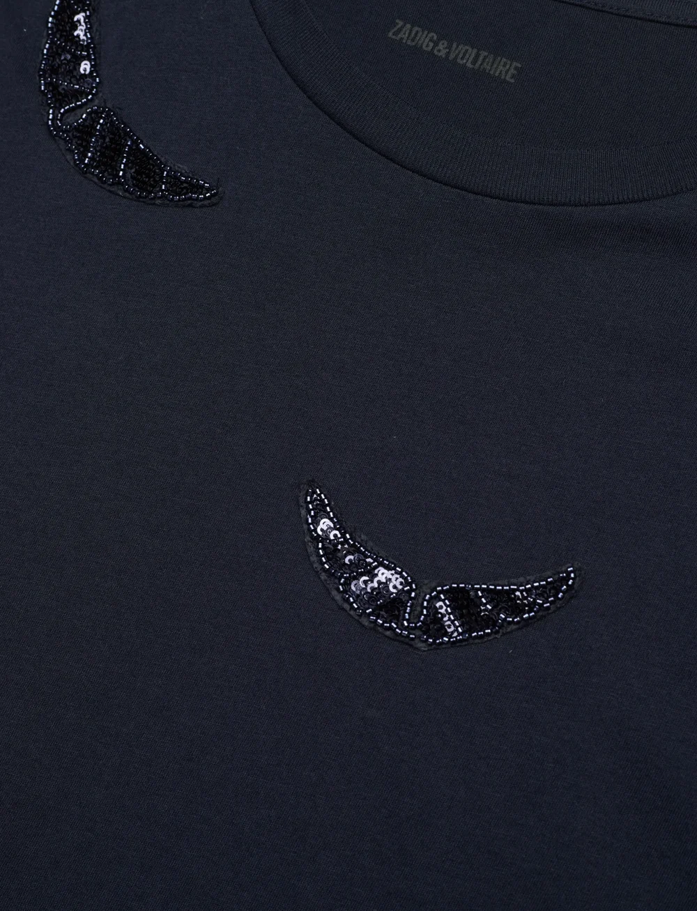 Zadig & Voltaire - ALYS HC EMBROIDERY WINGS - t-shirts - encre - 2