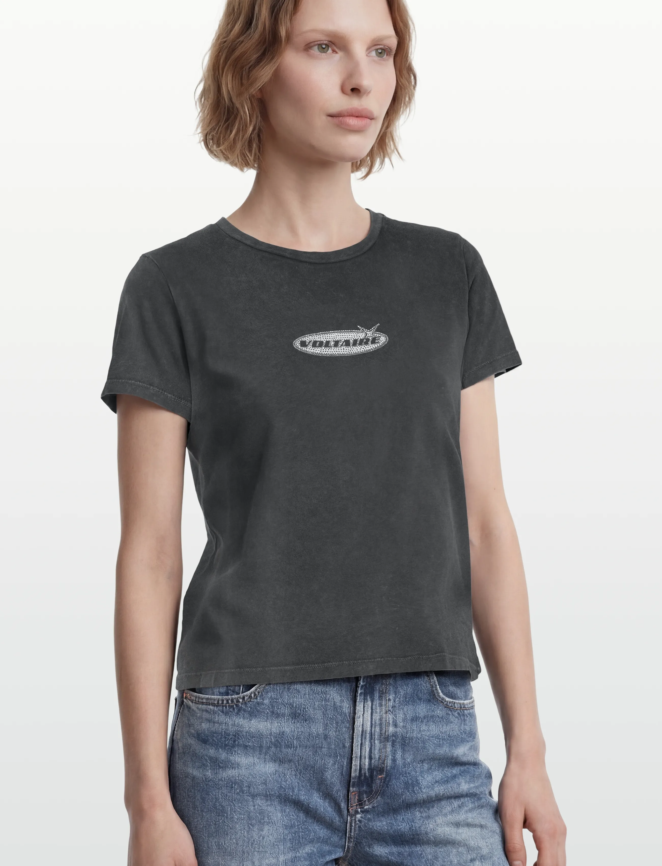 Zadig & Voltaire - ALYS HC MOTOCROSS STRASS - t-shirts - black - 3