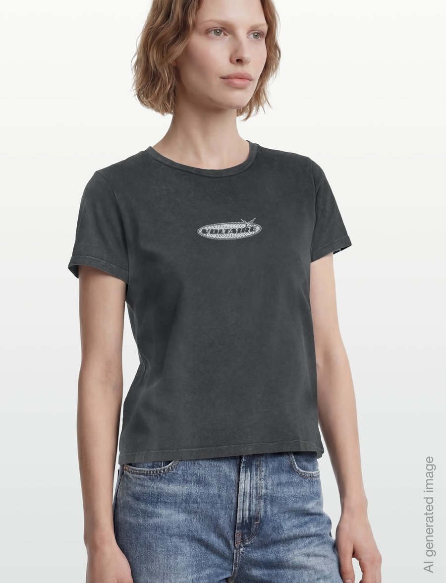 Zadig & Voltaire - ALYS HC MOTOCROSS STRASS - t-shirts - black - 3