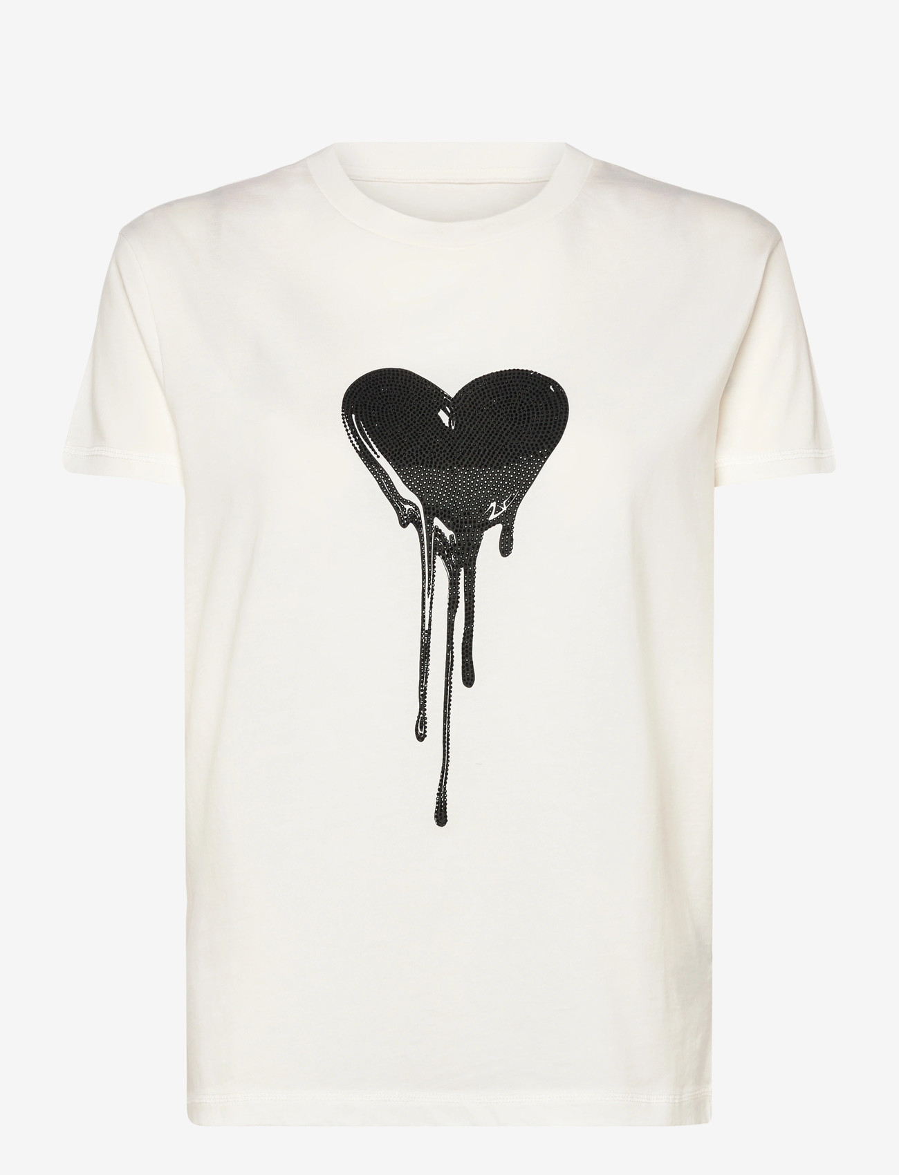 Zadig & Voltaire - WALK HC FLOWING HEART STRASS - t-shirts & tops - judo - 0