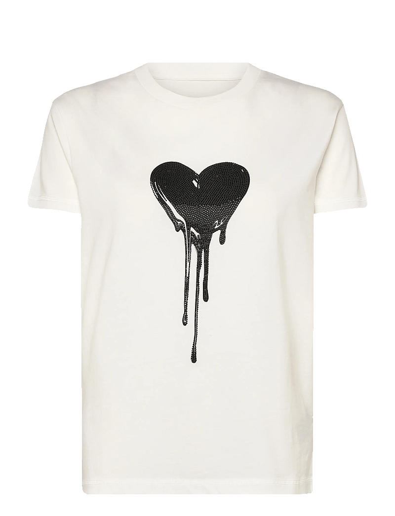 Zadig & Voltaire - WALK HC FLOWING HEART STRASS - t-shirts & tops - judo - 0
