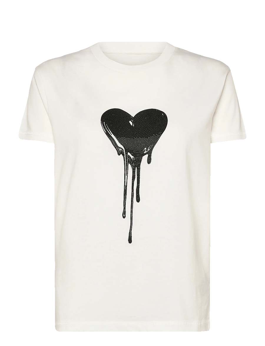 Zadig & Voltaire - WALK HC FLOWING HEART STRASS - t-shirts & tops - judo - 0