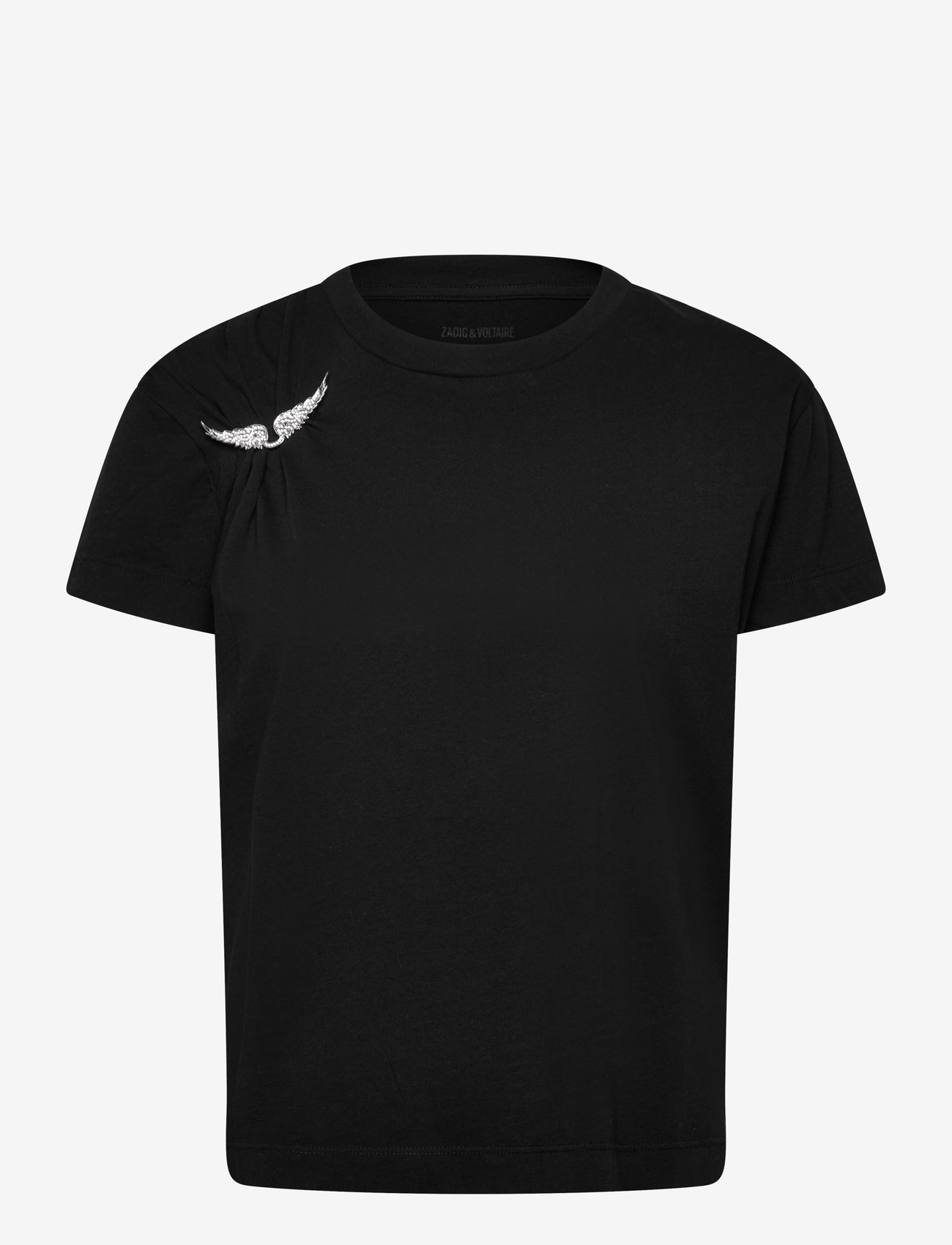 Zadig & Voltaire - SUZAN HC PLISSE WINGS - t-shirts - black - 1