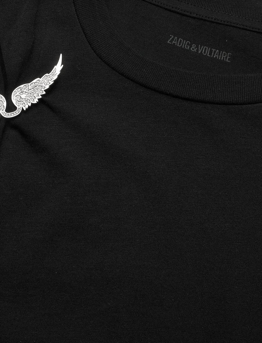 Zadig & Voltaire - SUZAN HC PLISSE WINGS - t-shirts - black - 5