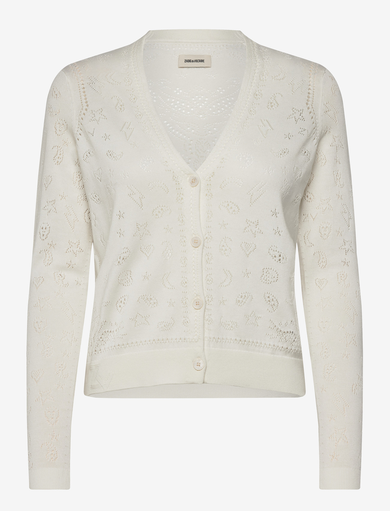 Zadig & Voltaire - MANALA CO BANDANA - cardigans - eggshell - 0