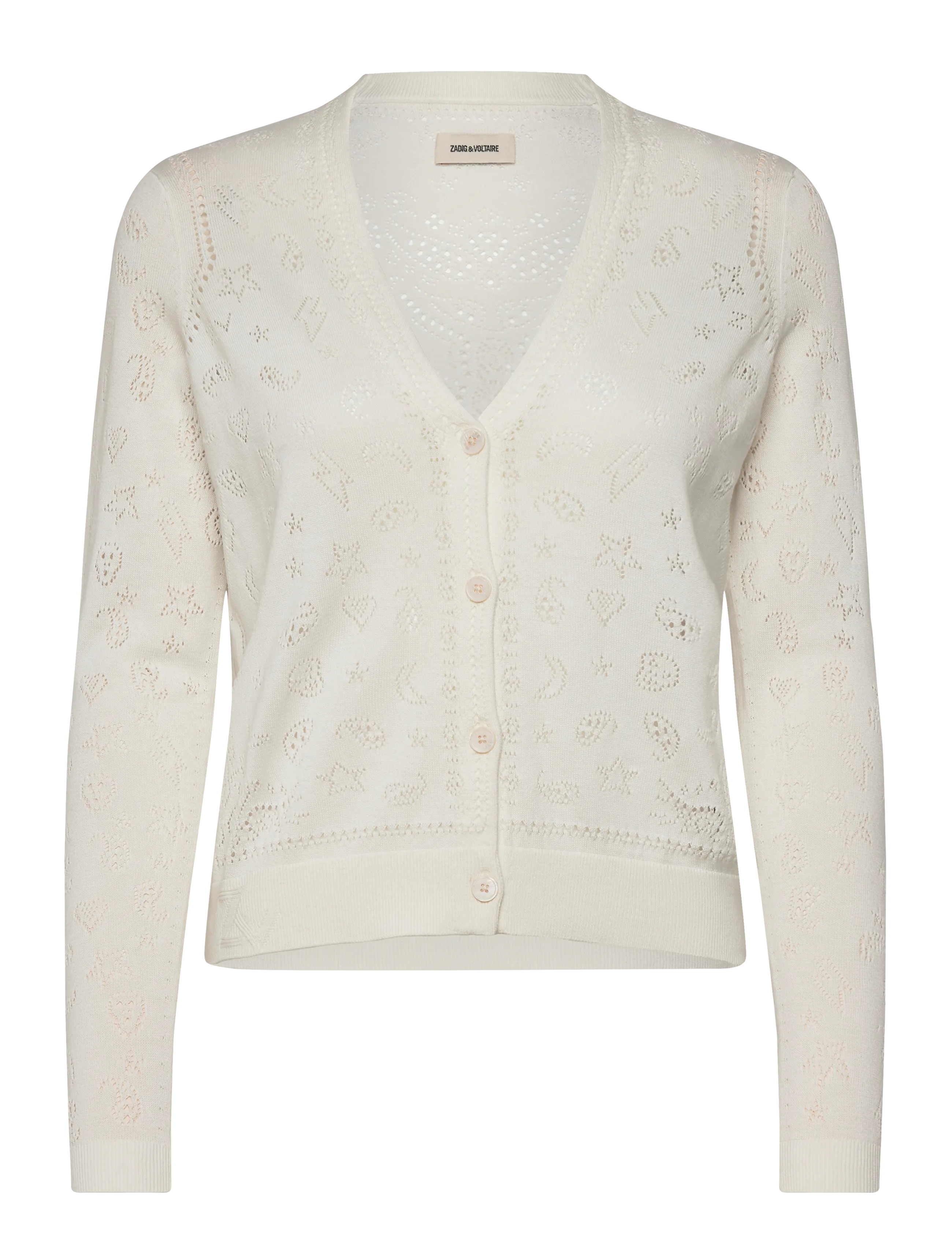 Zadig & Voltaire MANALA CO BANDANA - Cardigans - EGGSHELL / cream