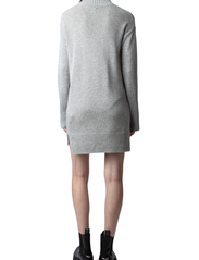 Zadig & Voltaire - ALMIRA WS LUREX - knitted dresses - gris chine clair - 7