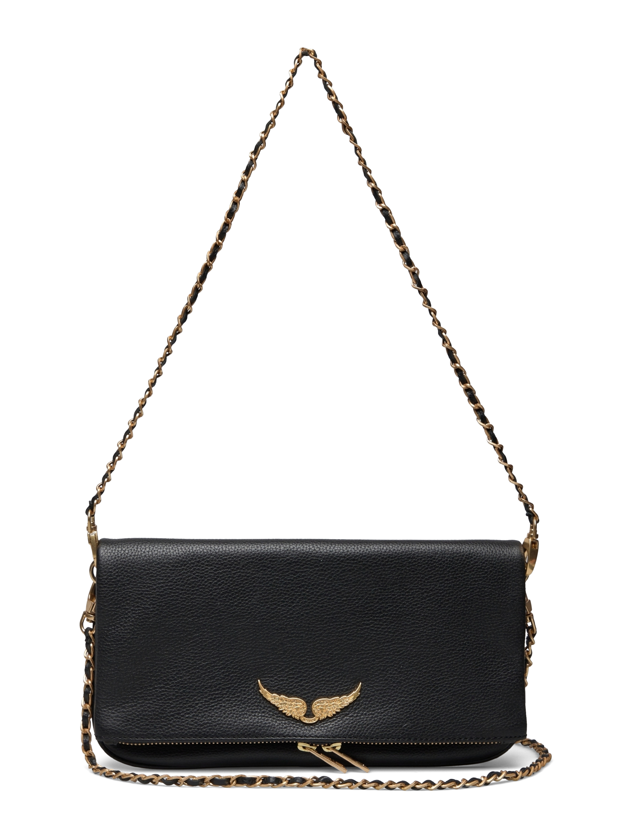 Zadig & Voltaire ROCK GRAINED LEATHER - Laukut - NOIR GOLD / black