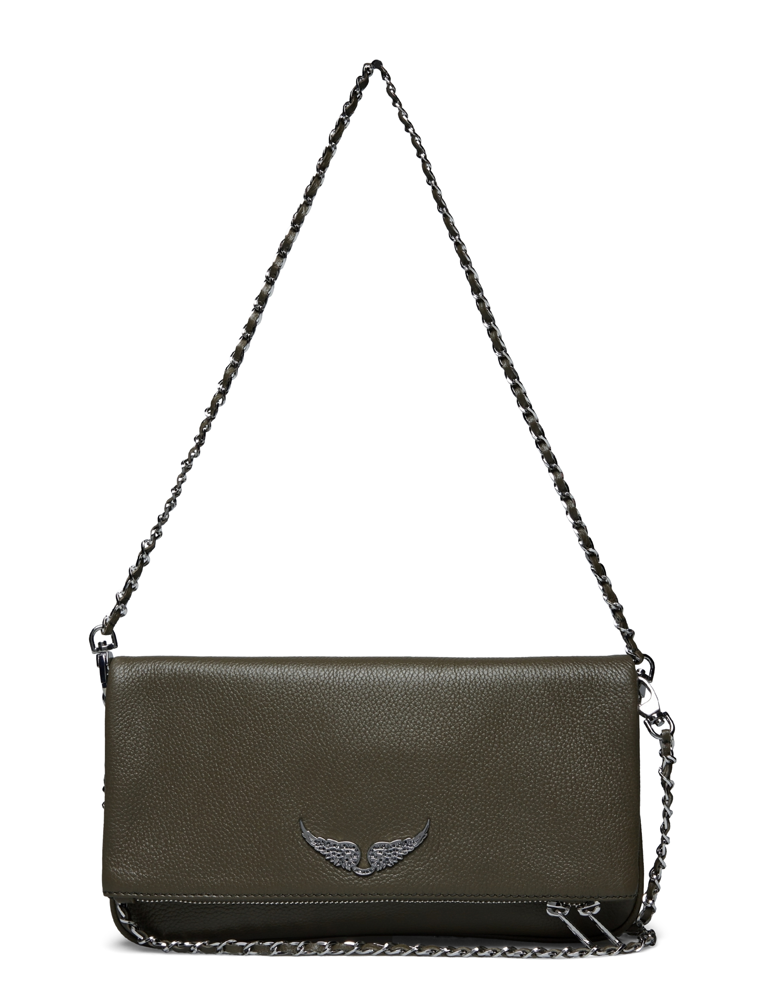 Zadig & Voltaire Rock Grained Leather, One Size, Designer, Khakigrün - Clutches, Frauen