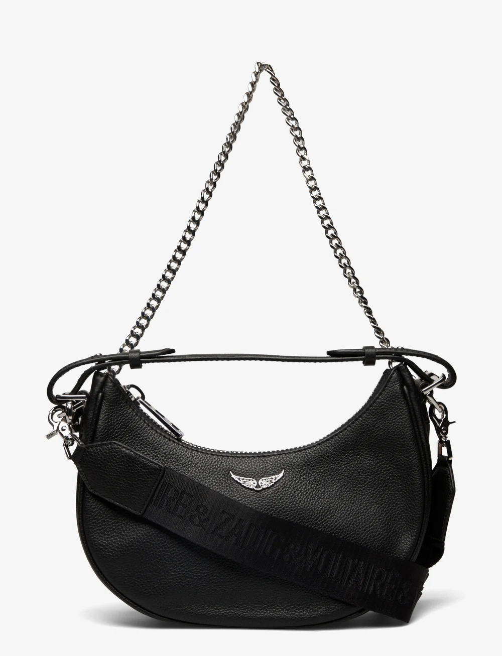 Zadig Voltaire Moonrock Grained Leather Sacs bandouli re Boozt