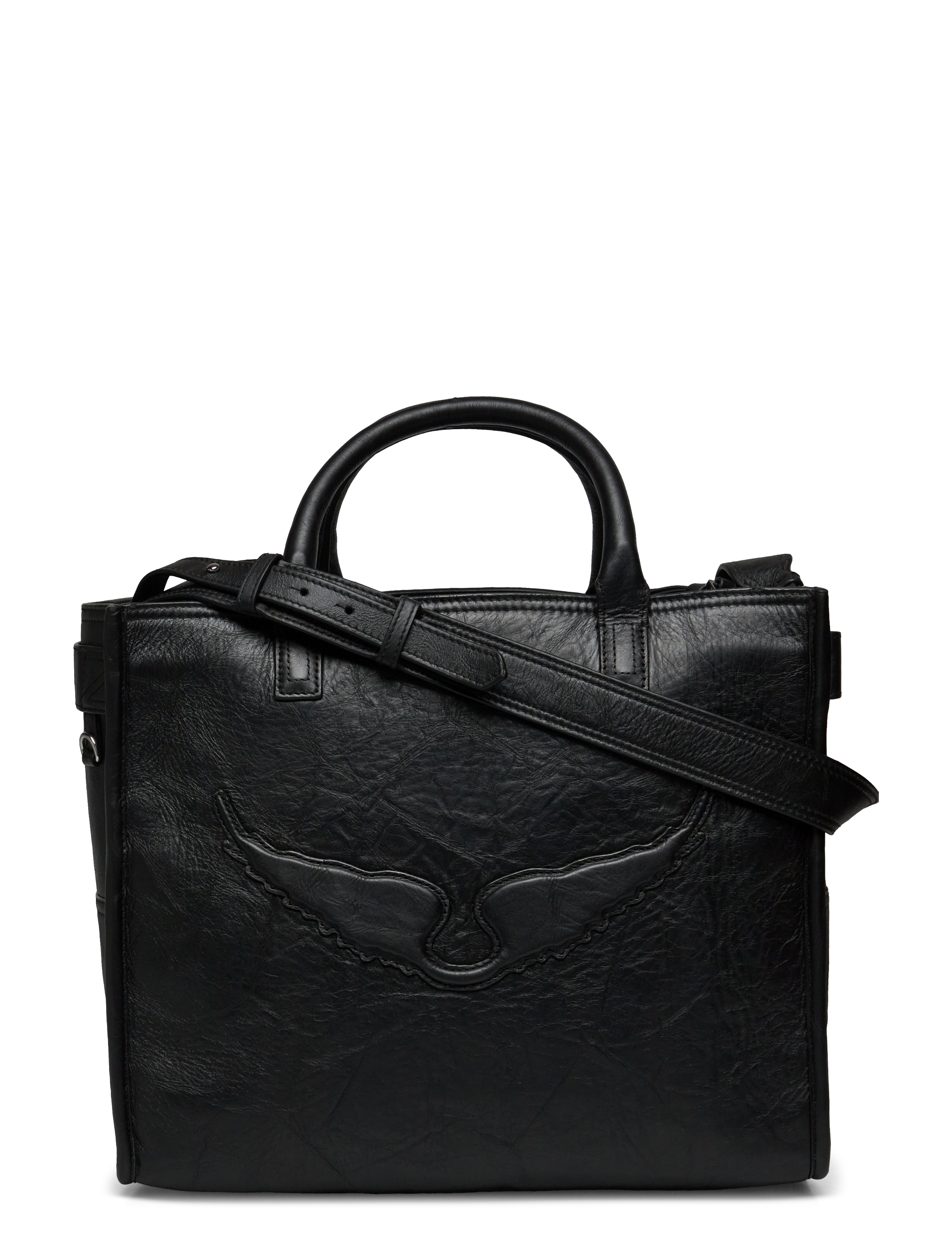 ZADIG & VOLTAIRE Angel Tote Wings Cow Burnish Schwarz - One Size - Damen
