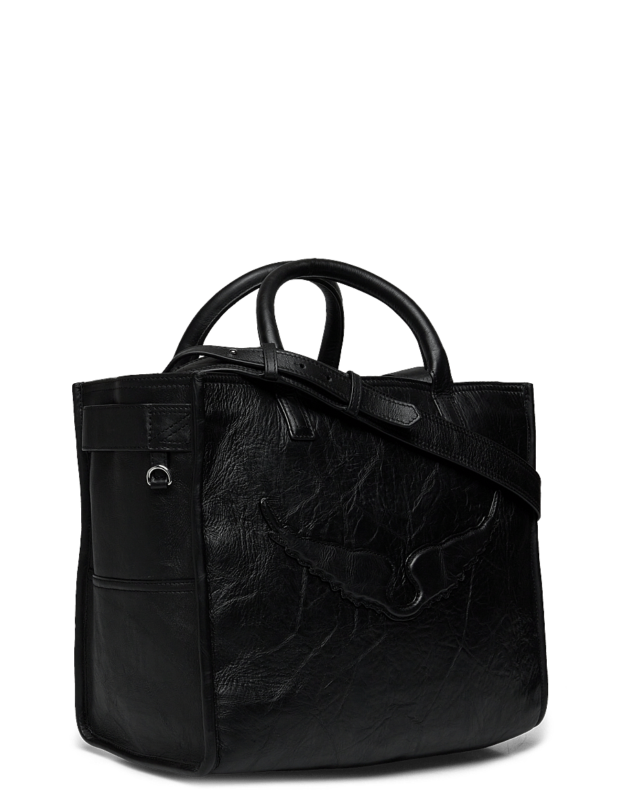 Zadig & Voltaire - ANGEL TOTE WINGS COW BURNISH - tote bags - noir - 2