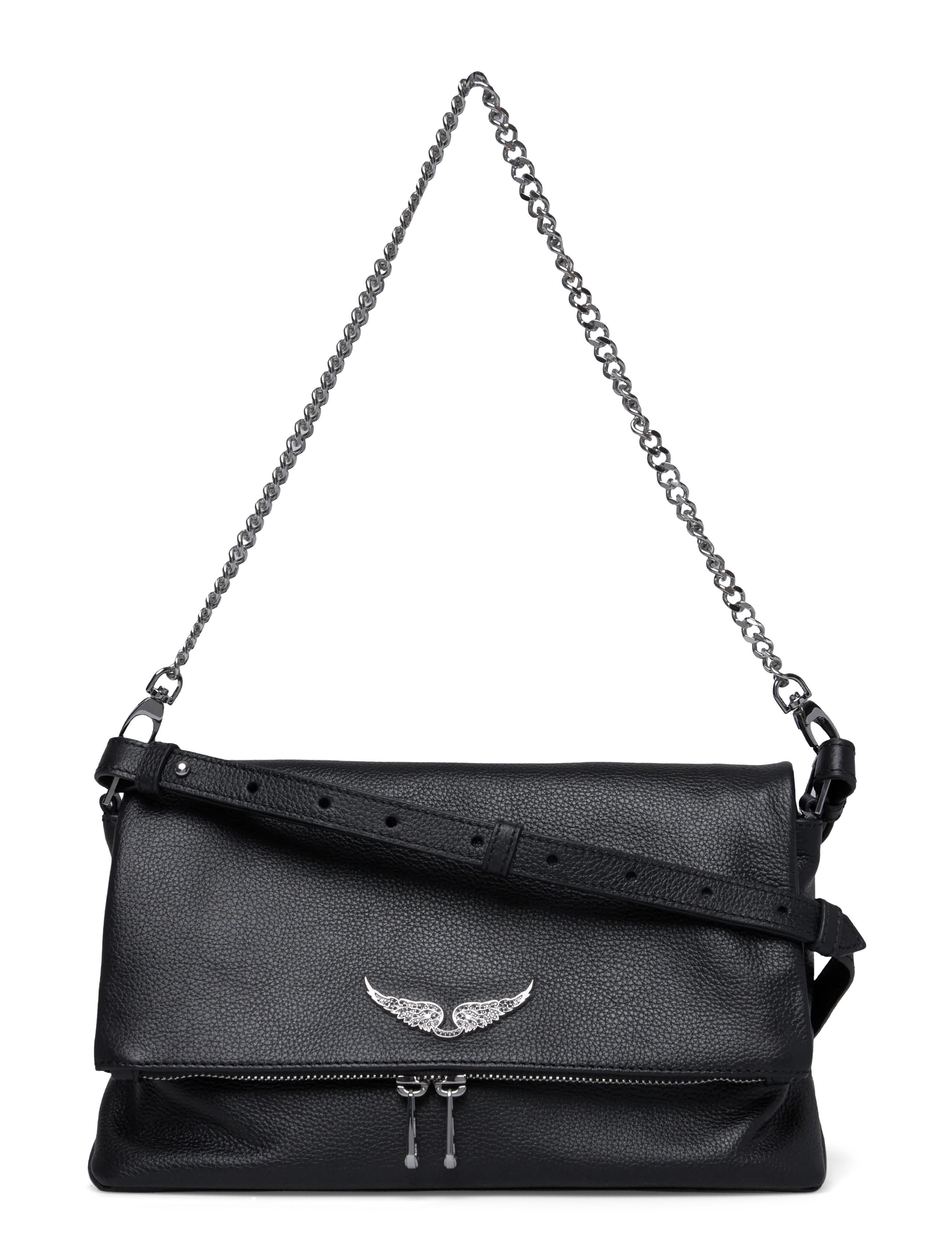 Zadig & Voltaire Rocky Ii Grained Leather, One Size, Designer, Schwarz - Small Shoulder Bags-crossbody Bags, Frauen