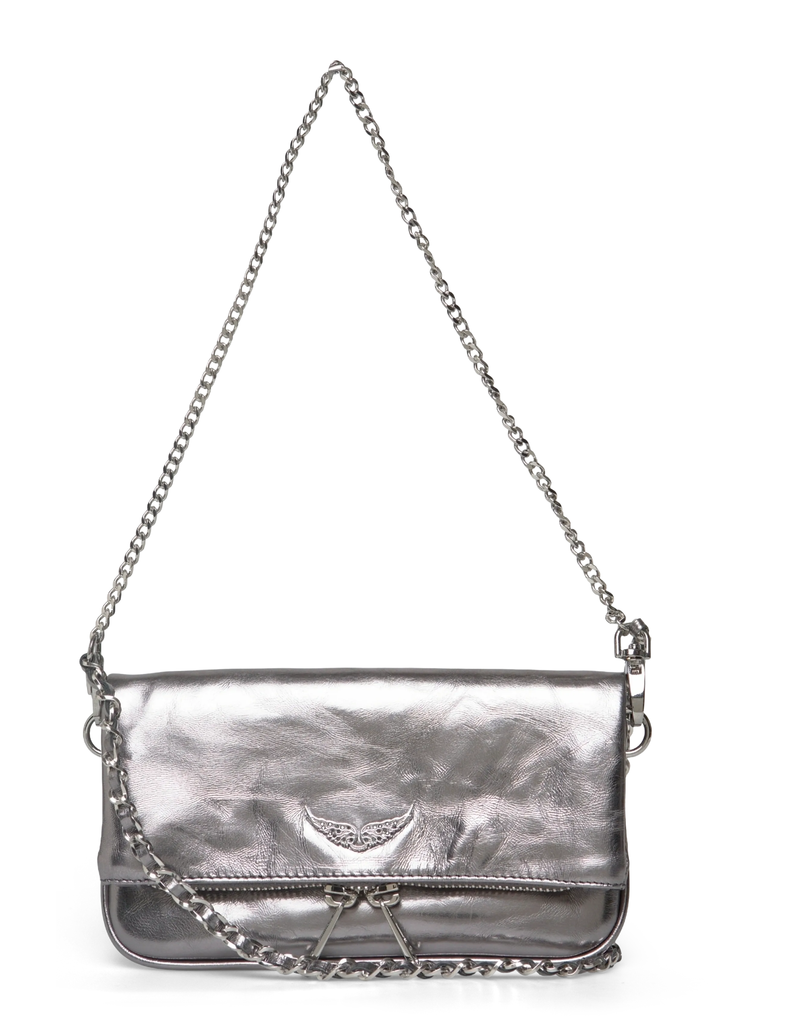 Zadig & Voltaire ROCK NANO VINTAGE METAL - Väskor - GUN / silver