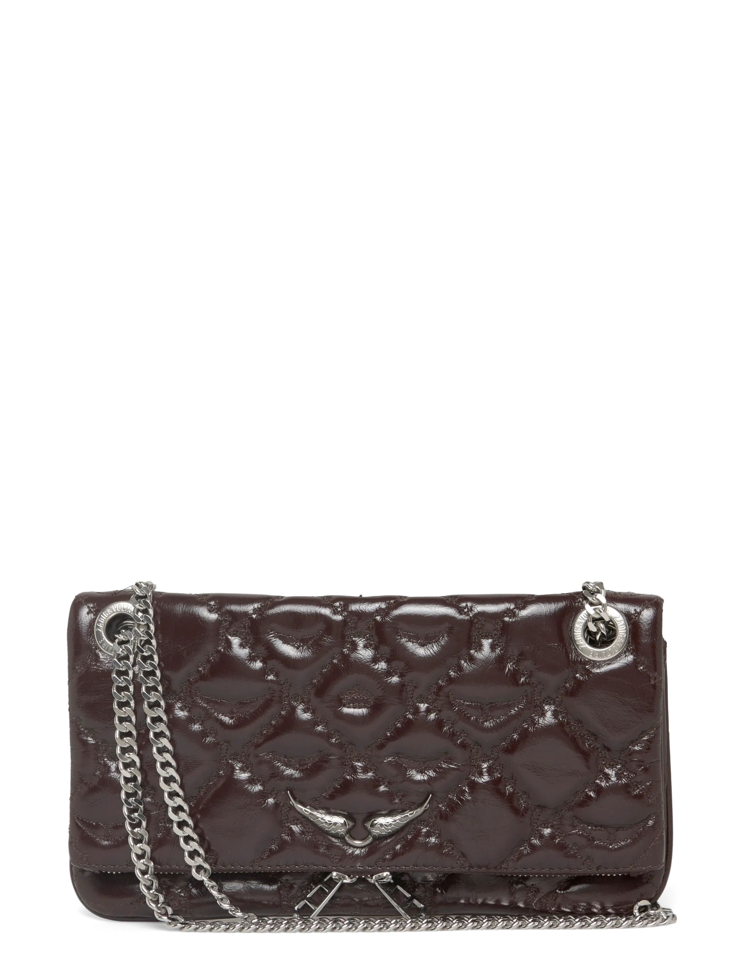 Zadig & Voltaire Rock Ii Vintage Monogram, One Size, Burgundy, Designere > Små Skuldertasker-Crossbody-Tasker, Dame