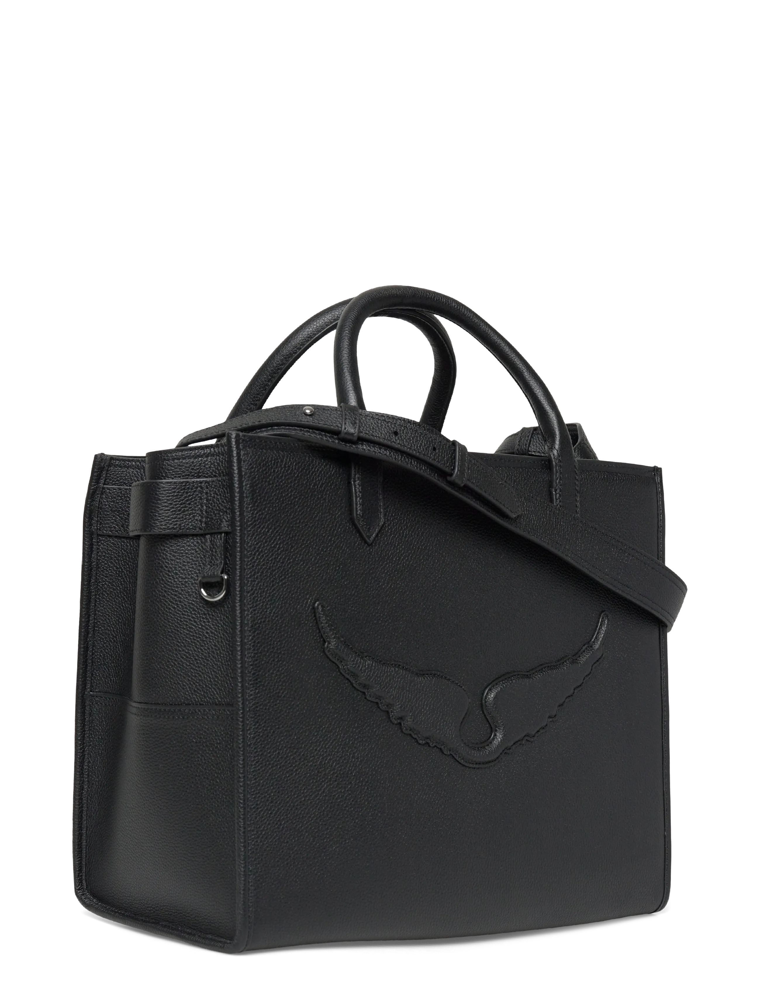 Zadig & Voltaire - ANGEL TOTE GRAINED LEATHER - tote bags - black - 2