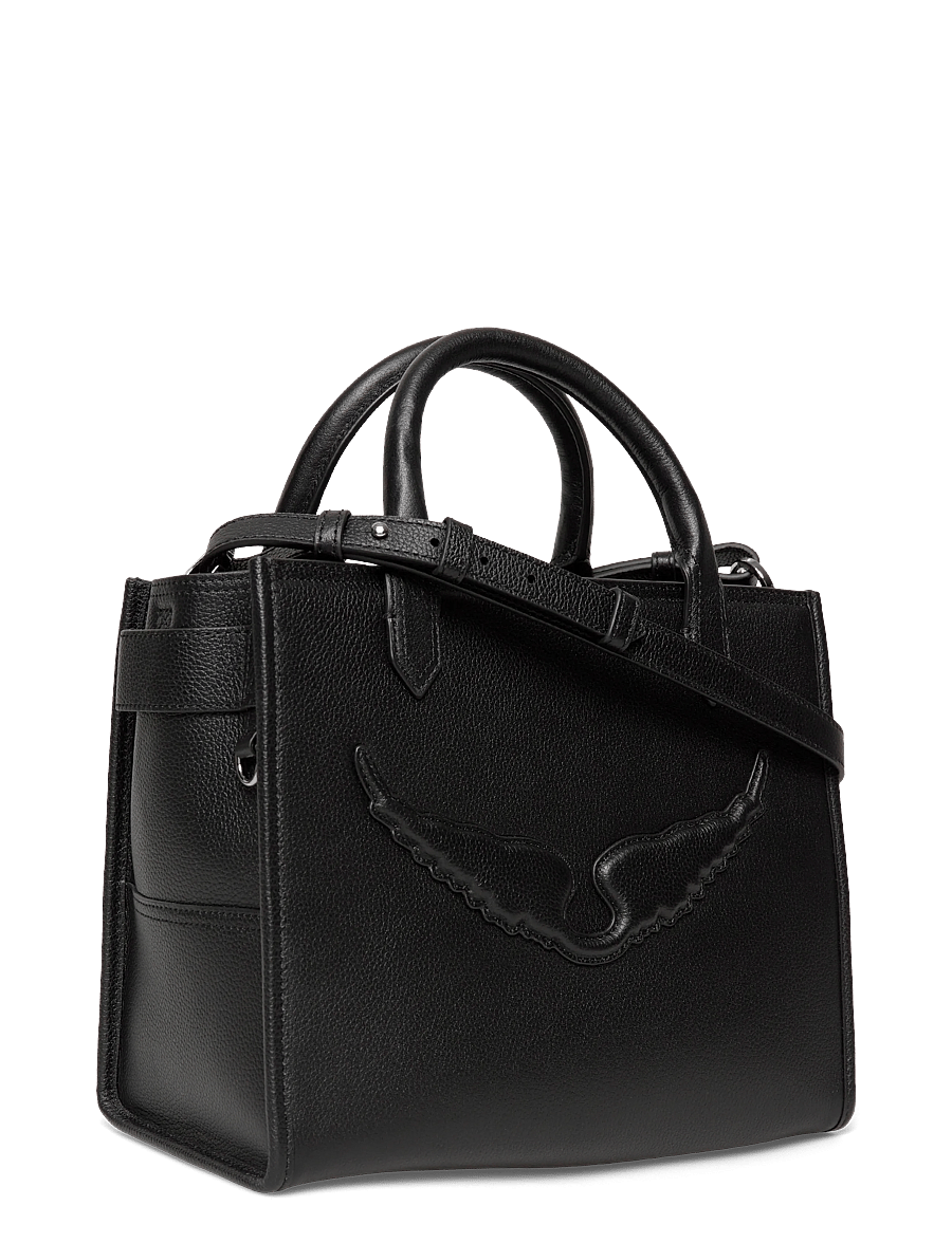 Zadig & Voltaire - ANGEL TOTE XS GRAINED LEATHER - kandekotid - black - 2