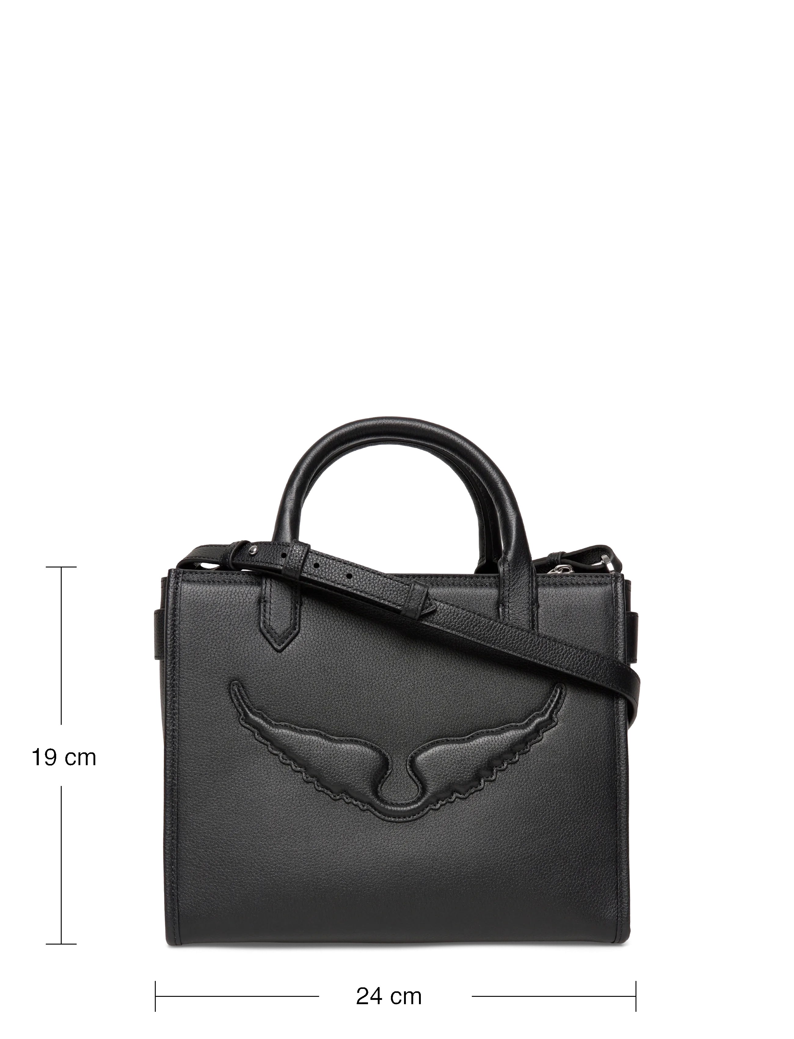 Zadig & Voltaire - ANGEL TOTE XS GRAINED LEATHER - tote bags - black - 3