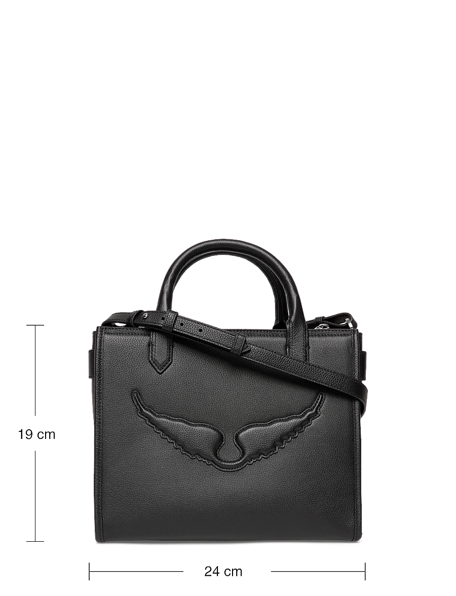 Zadig & Voltaire - ANGEL TOTE XS GRAINED LEATHER - kandekotid - black - 3