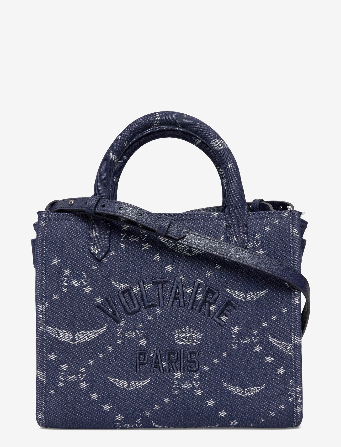 Zadig & Voltaire - ANGEL TOTE XS DENIM MONOGRAM - tote bags - silent - 0
