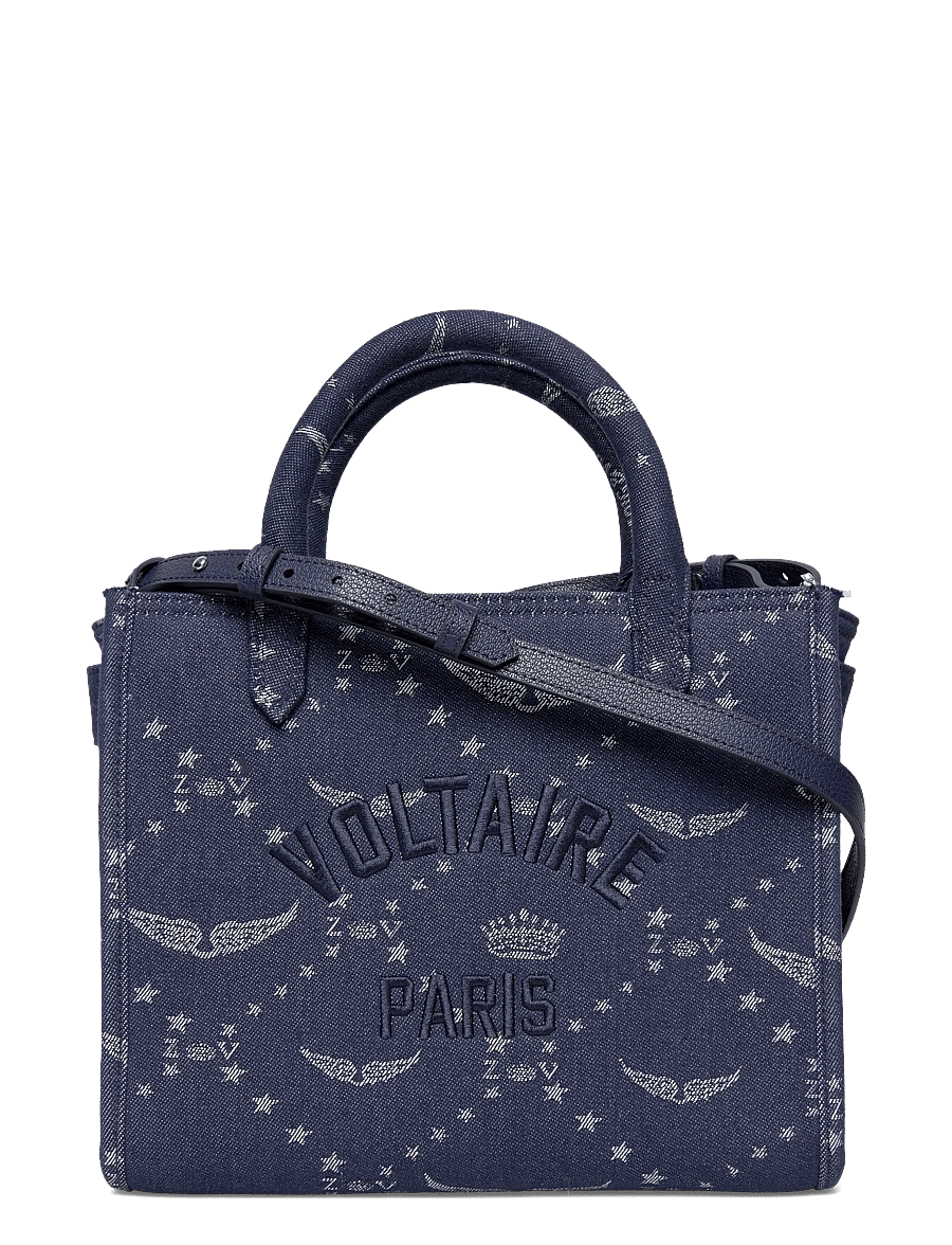 Zadig & Voltaire - ANGEL TOTE XS DENIM MONOGRAM - tote bags - silent - 0