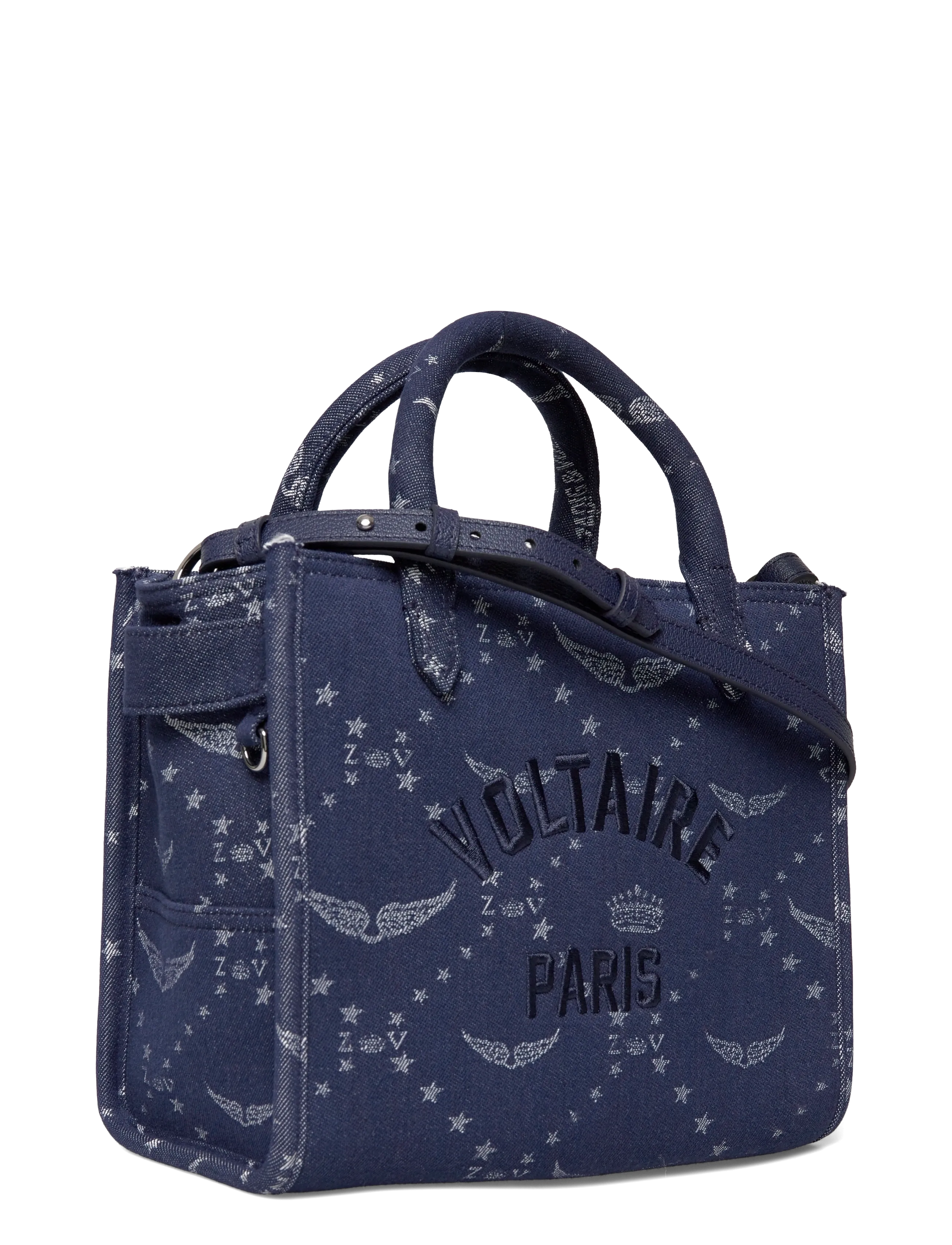 Zadig & Voltaire - ANGEL TOTE XS DENIM MONOGRAM - tote bags - silent - 2
