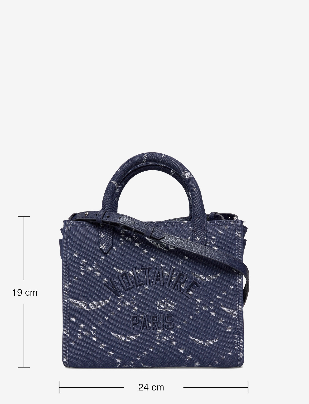 Zadig & Voltaire - ANGEL TOTE XS DENIM MONOGRAM - tote bags - silent - 3