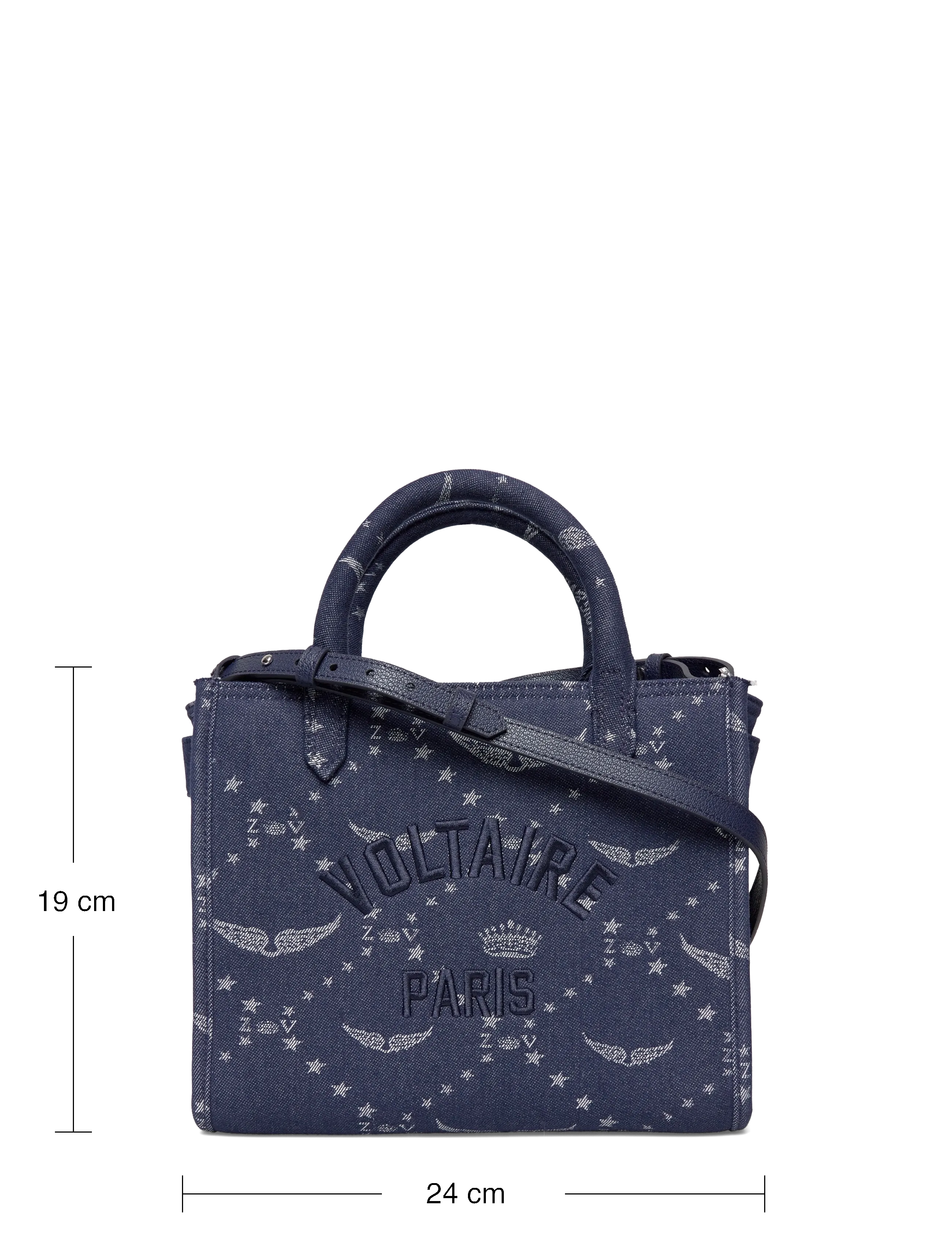 Zadig & Voltaire - ANGEL TOTE XS DENIM MONOGRAM - tote bags - silent - 3
