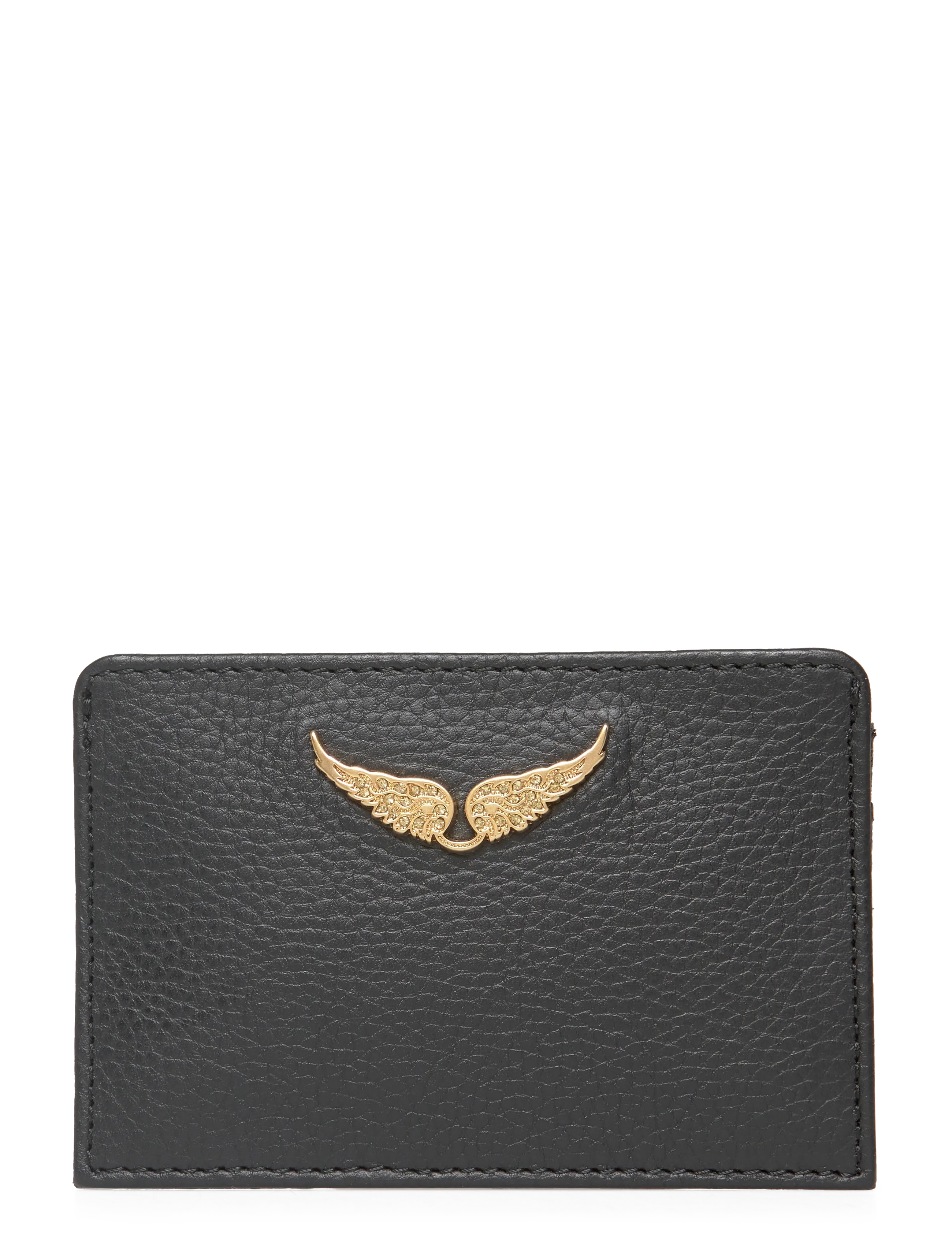 Zadig & Voltaire ZV PASS GRAINED LEATHER - Laukut - NOIR GOLD / black