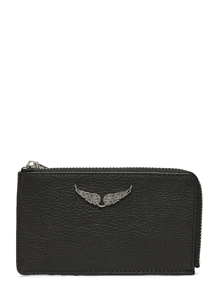 Zadig & Voltaire - ZV CARD GRAINED LEATHER - plånböcker - black silver - 0