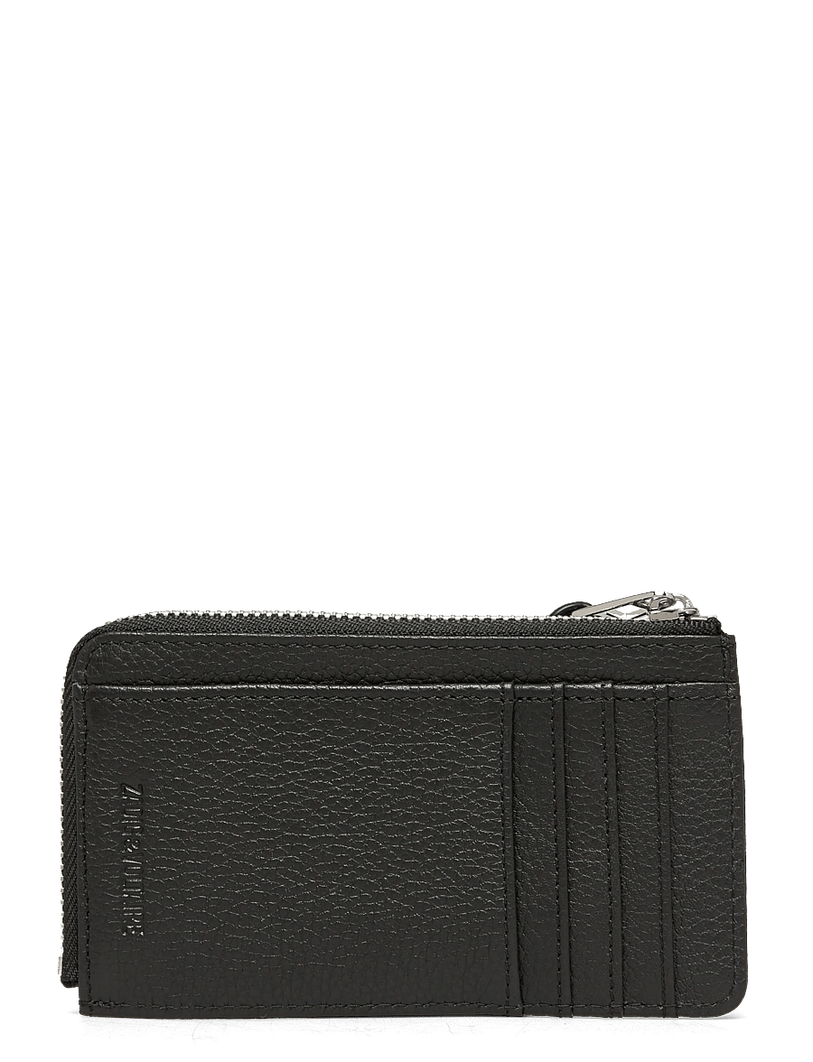 Zadig & Voltaire - ZV CARD GRAINED LEATHER - plånböcker - black silver - 1