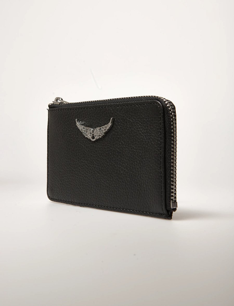 Zadig & Voltaire - ZV CARD GRAINED LEATHER - plånböcker - black silver - 4