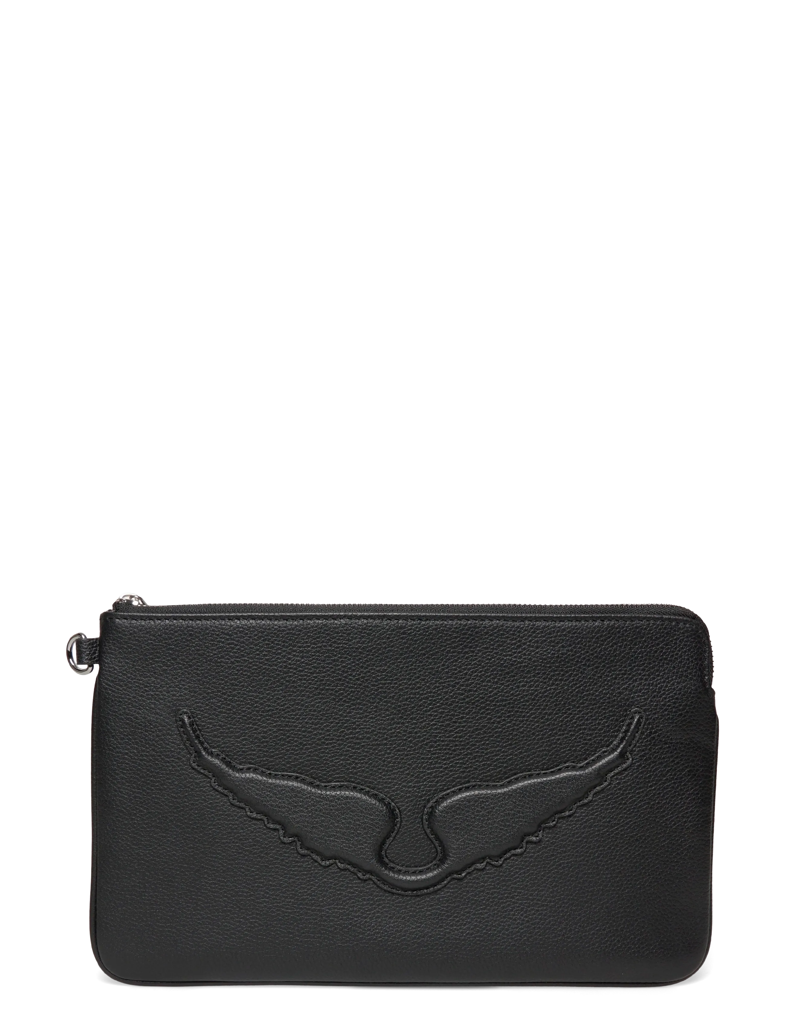 Zadig & Voltaire ANGEL POUCH GRAINED LEATHER - Kotid - BLACK / black