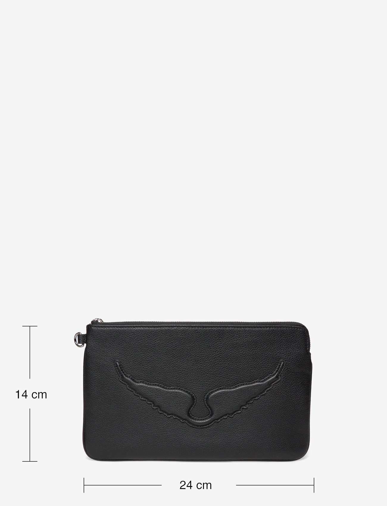 Zadig & Voltaire - ANGEL POUCH GRAINED LEATHER - fyrir sérstakar viðburðir - black - 3