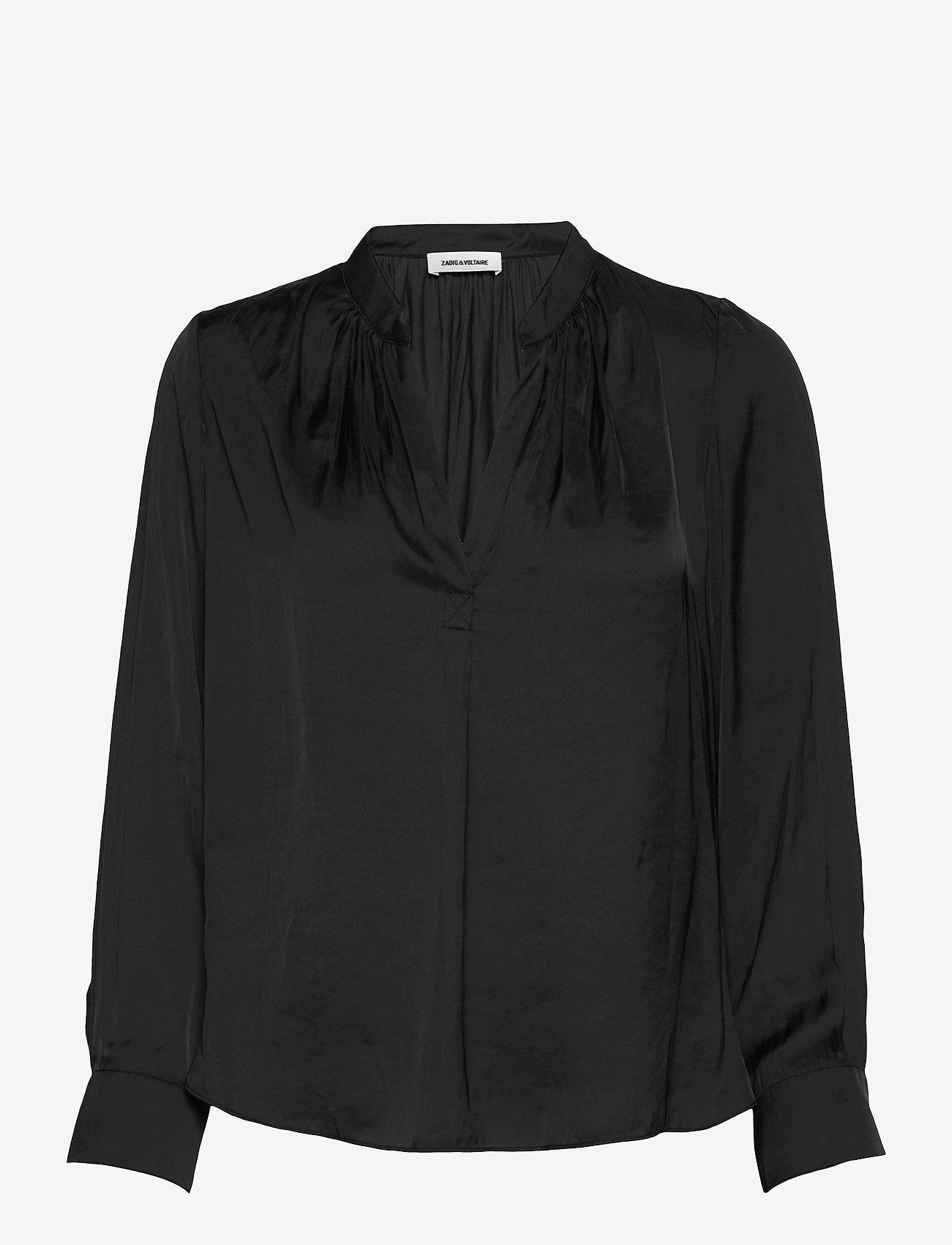 Zadig & Voltaire - TINK SATIN PERM - long-sleeved blouses - black - 0