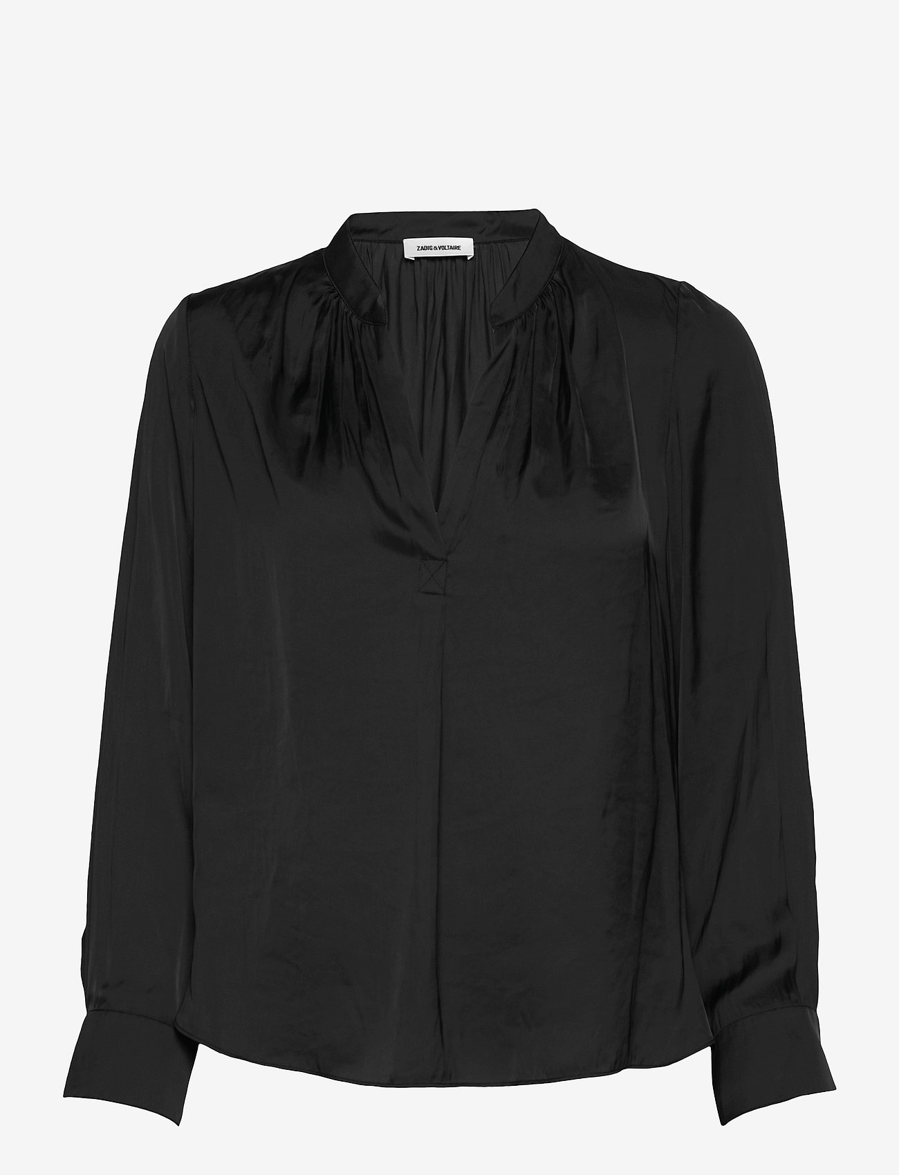 Zadig & Voltaire - TINK SATIN PERM - palaidinės ilgomis rankovėmis - black - 0