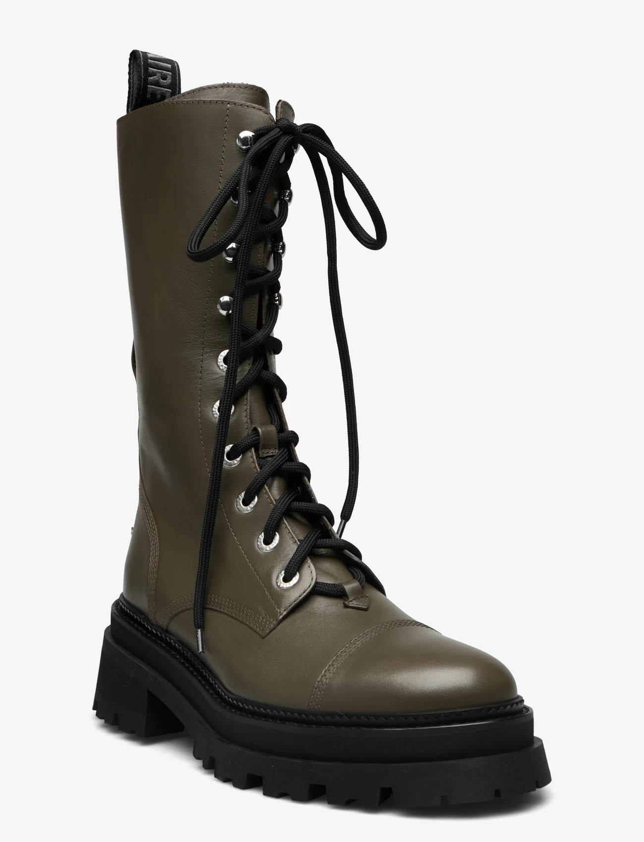 Zadig & Voltaire - RIDE SEMY-SHINY CALFSKIN - laced boots - military - 0