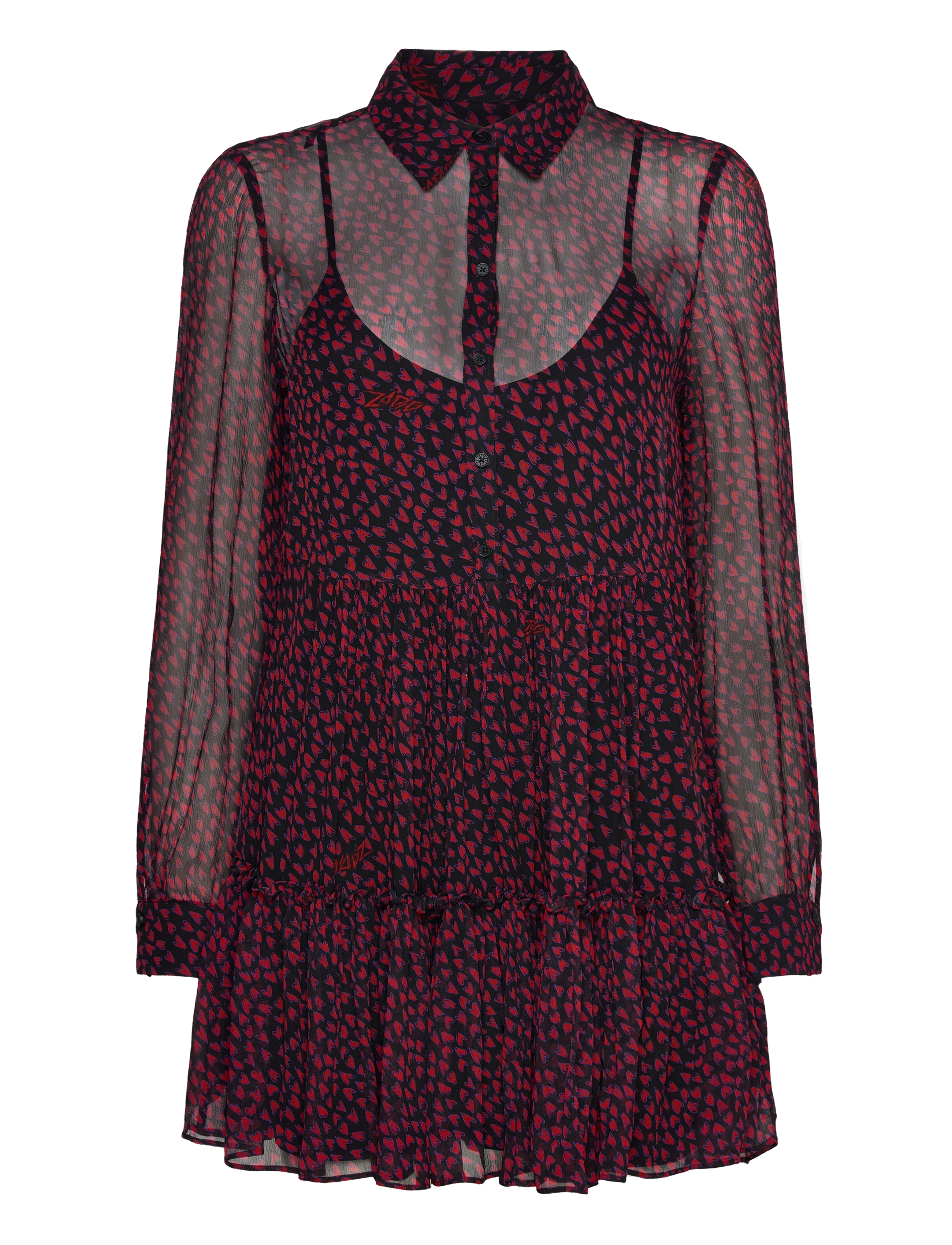 ZADIG & VOLTAIRE Razyele Mousseline Crush Rot - M - Damen