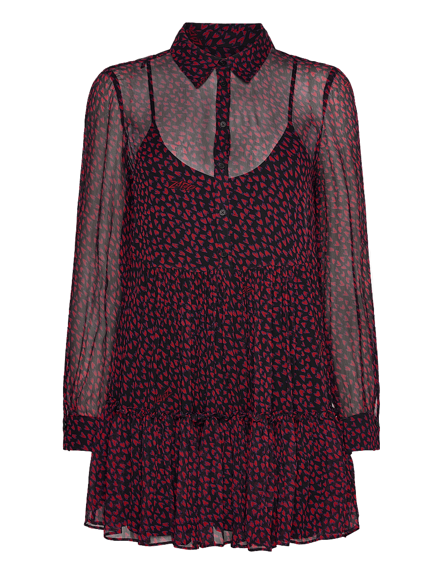 Zadig & Voltaire - RAZYELE MOUSSELINE CRUSH - shirt dresses - noir - 1