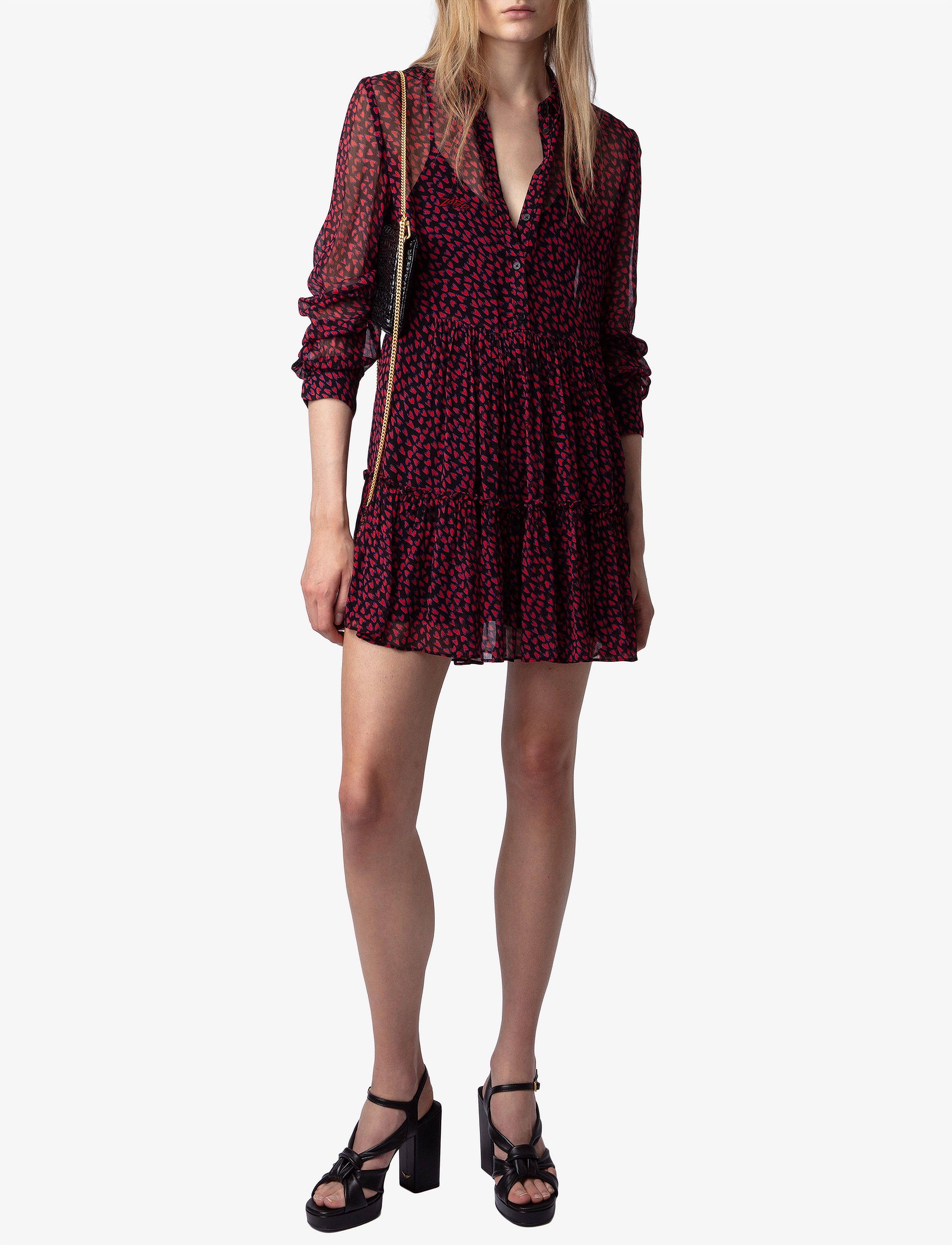 Zadig & Voltaire - RAZYELE MOUSSELINE CRUSH - shirt dresses - noir - 0