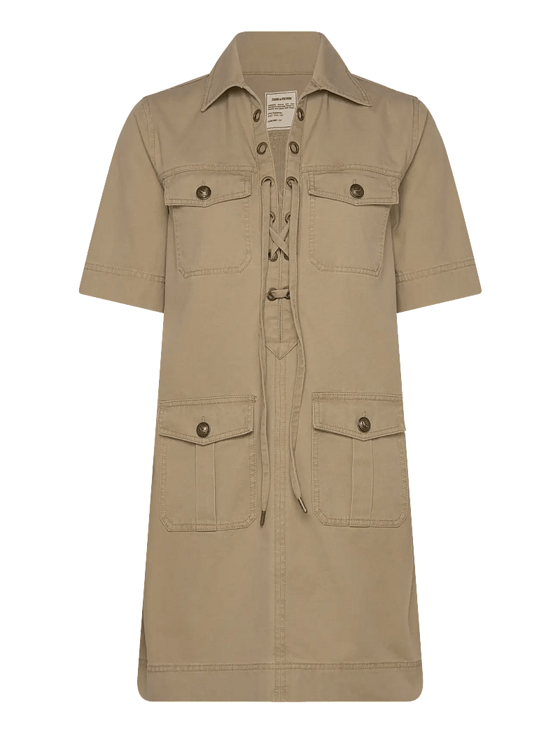 Zadig & Voltaire - RECORD COTON LAVE - skjortekjoler - latte - 0