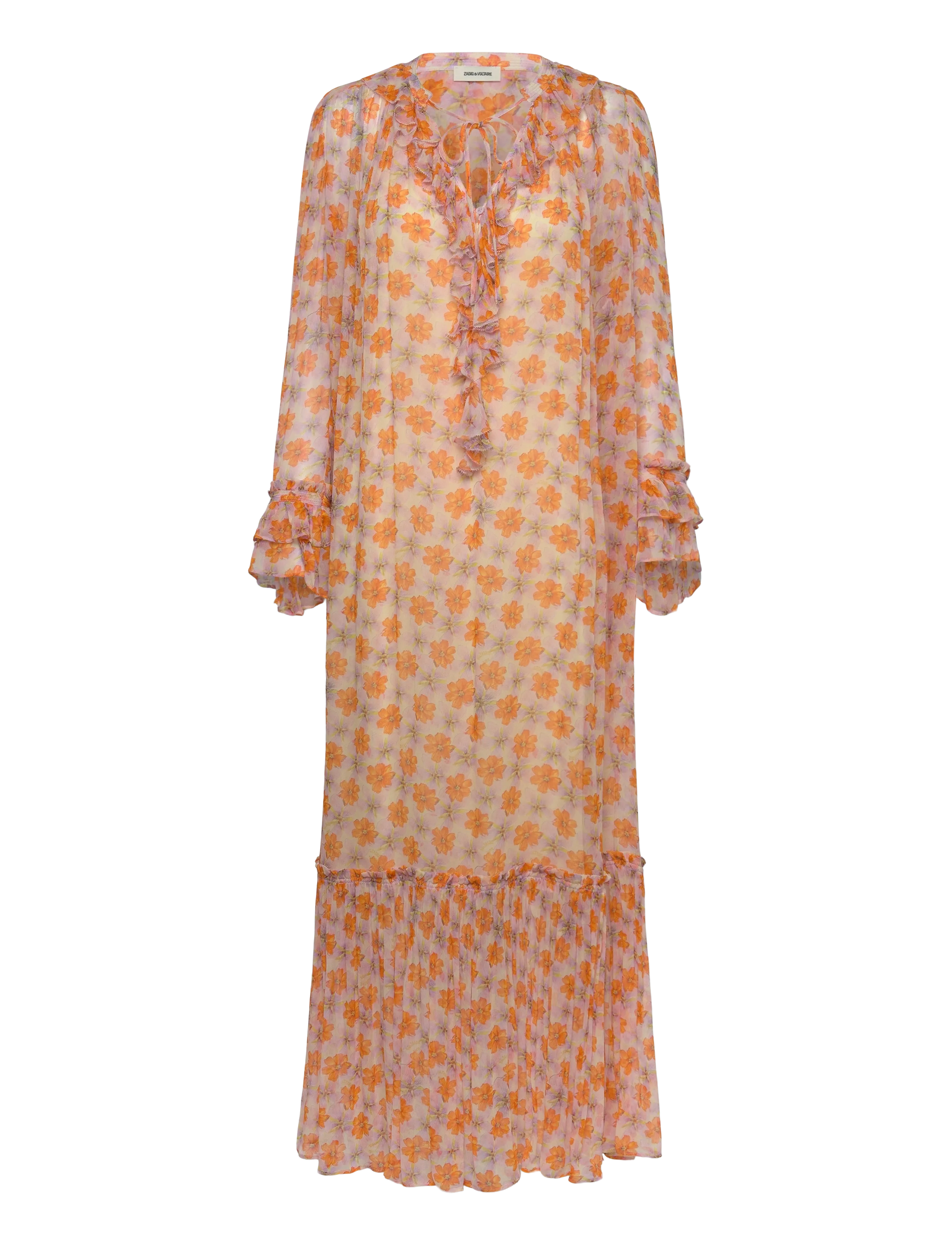 ZADIG & VOLTAIRE Ralicel Mousseline Flowers Orange - S - Damen